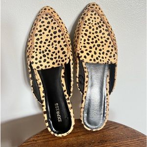 Express Leopard Animal Print Mules Loafers Size 8